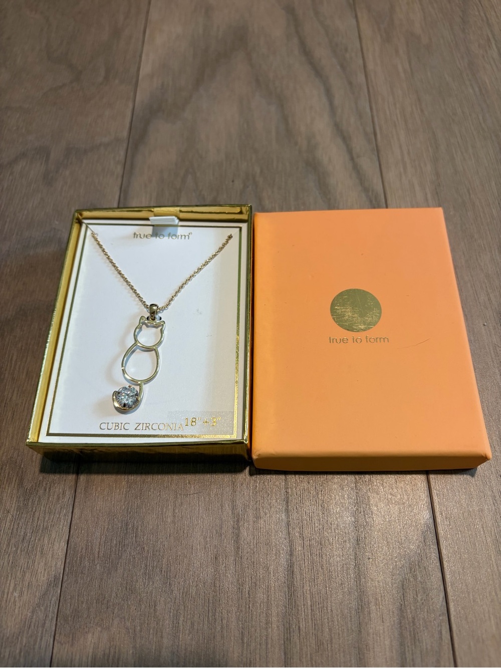 True to Form Cat Necklace with Clear Cubic Zirconia